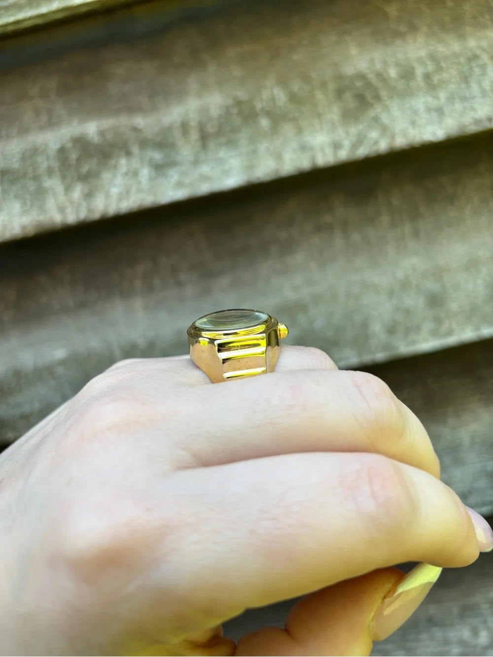 Vintage 90s Geneva Gold Ring Watch